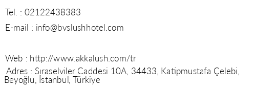 Akka Lush Taksim telefon numaralar, faks, e-mail, posta adresi ve iletiim bilgileri